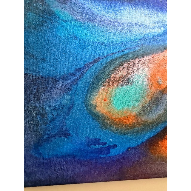 Blue Original 18” X 18” Colorful Abstract Painting by Lil McGill For Sale - Image 8 of 12