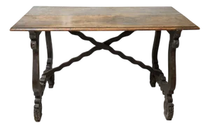 Antique Refectory Table in Solid Walnut, Naples, Early 18th Century