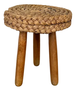 Rope and Oak Stool by Adrien Audoux and Frida Minet, 1950s