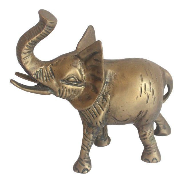 Vintage Brass Elephant Figurine For Sale