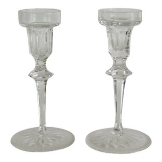 1970s Rogaška Cut Crystal Candlesticks - A Pair For Sale