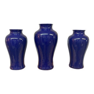 Martino Interiors Short Neck Kwan-Yin Ceramic Vases, Set of Three For Sale