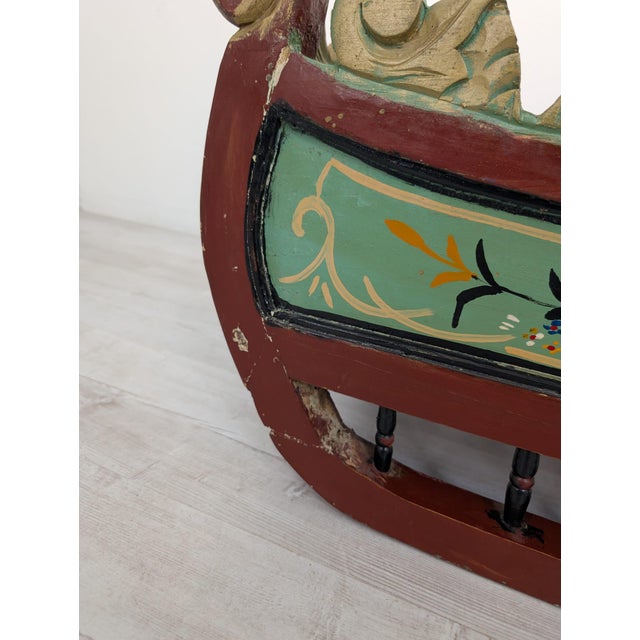 Decorative Sleigh in Wood, 1970s For Sale - Image 6 of 17
