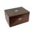 Fine English ship captain’s writing box or lap desk featuring two inkwells, purple fabric writing and includes a secret...