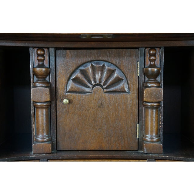 Antique Chippendale Serpentine Oxbow Mahogany Secretary Library Writing Desk 33" For Sale - Image 17 of 18