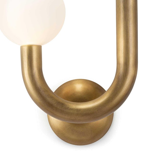 Brass Regina Andrew Happy Steel Sconce Left Side, Natural Brass For Sale - Image 8 of 10