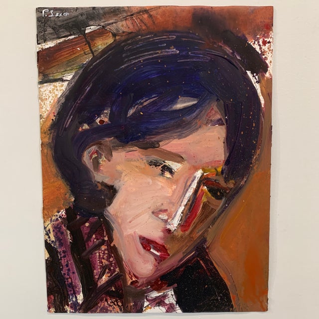 Contemporary Abstract Portrait Ink Wash Painting by Phil Saxon For Sale - Image 9 of 9