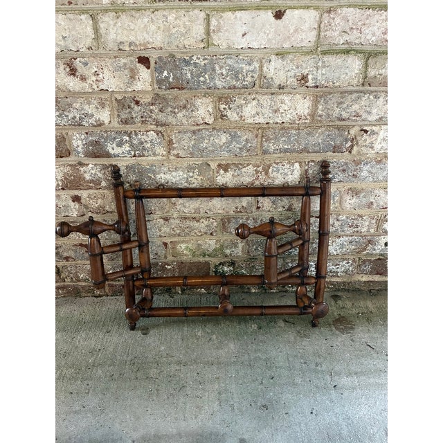 Late 19th Century French Faux Bamboo Wall Mounted Coat Rack For Sale In New York - Image 6 of 18