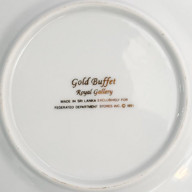 Vintage Gold Encrusted Band Bread & Butter Plates - Set of 12 For Sale - Image 4 of 4