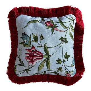 Scented Small Accent Pillow: Brunschwig & Fils "Chancay" Print Filled With Dried Lavender For Sale