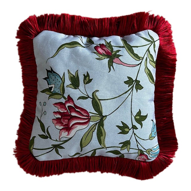 Scented Small Accent Pillow: Brunschwig & Fils "Chancay" Print Filled With Dried Lavender For Sale