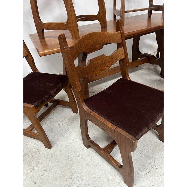 Brown Dining Table and Chairs, Set of 7 For Sale - Image 8 of 18