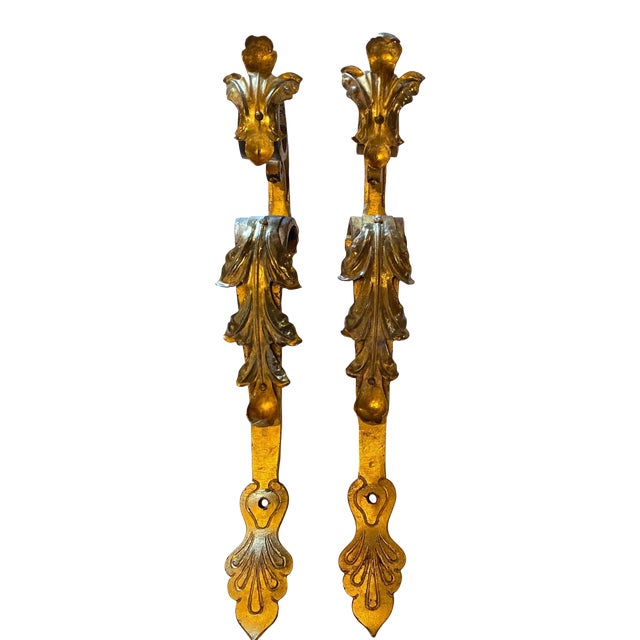 1930s Spanish Revival Curtain Rod Brackets - a Pair For Sale