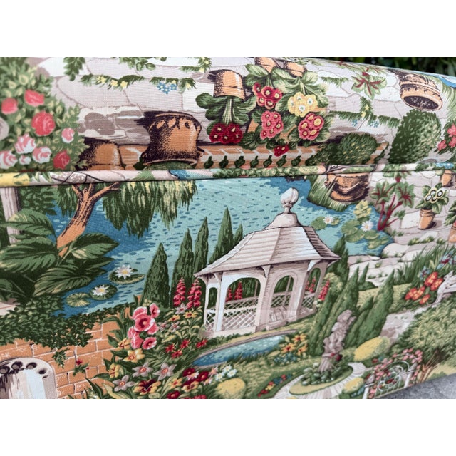 Textile English Garden Skirted Parsons Upholstered Bench For Sale - Image 7 of 12