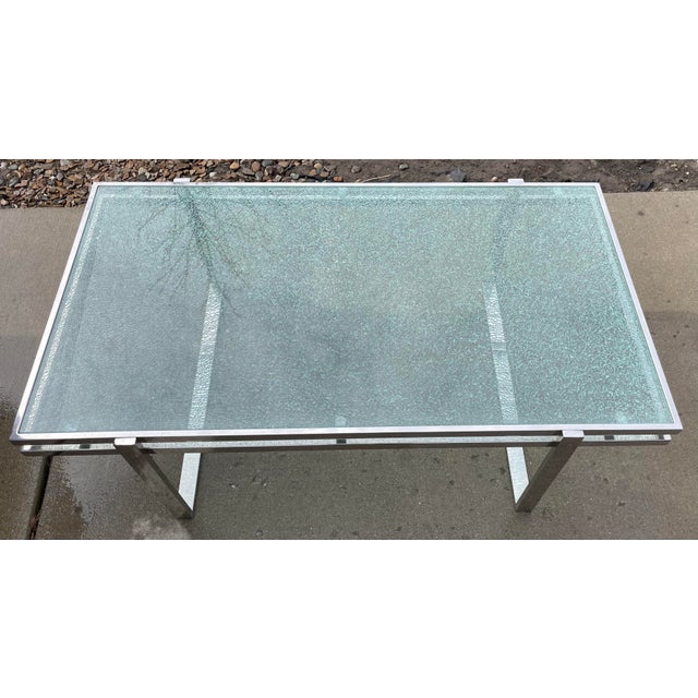 1990s Contemporary Cracked Glass Coffee Table Chairish