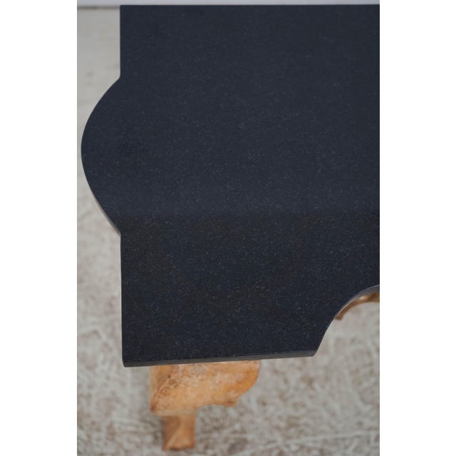 Wood Gilted & Painted Granite Top Console Table For Sale - Image 7 of 14