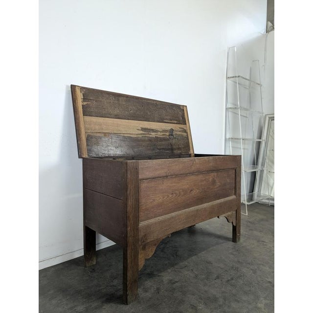 19th Century Oak Chest with High Feet For Sale - Image 4 of 9