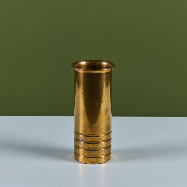 Early 20th Century Brass Vase by Walter von Nessen for Chase For Sale - Image 5 of 10