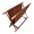 Mid-Century Danish Teak Magazine Rack With Suede Sling, Folding X-Base, Scandinavian Modern, 1960s For Sale