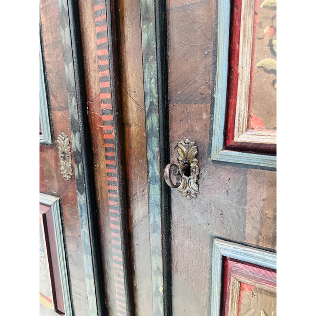 Antique c.1800 Austrian/Tyrolean Hand-Painted Bridal Cabinet (Bauernschrank) For Sale - Image 9 of 14