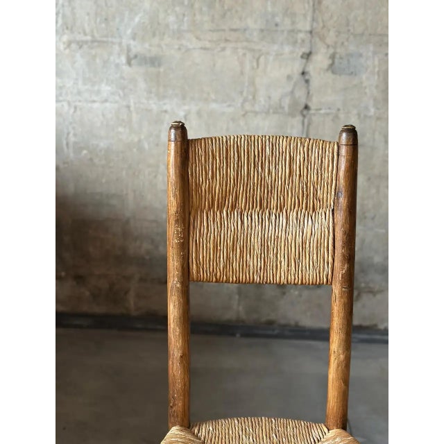 Mid-Century Modern Perriand Style French Rush Dining Chairs, Set of 4 For Sale - Image 3 of 6
