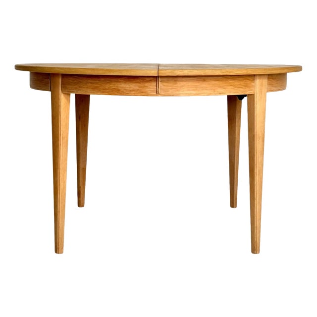 Extendable Round Oak No 55 Table from Omann Jun, 1960s For Sale