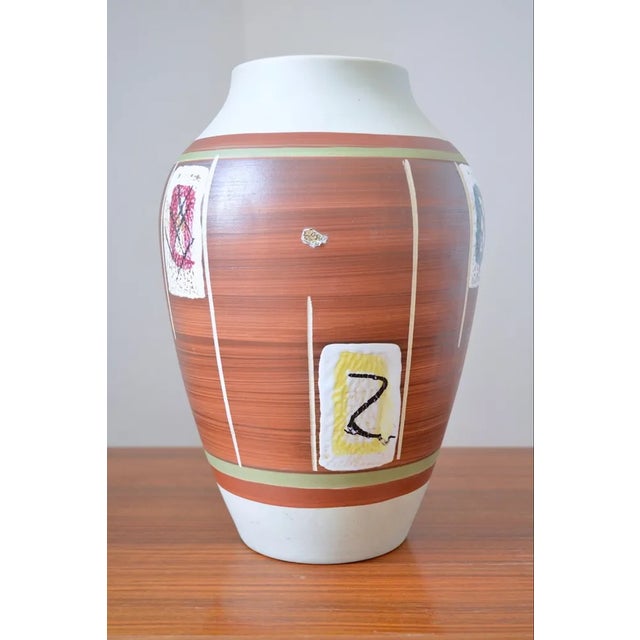 1950s Mid-Century German Ceramic Vase from Bay, 1950s For Sale - Image 5 of 8