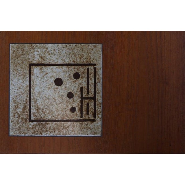 1960s Teak End Table/Side Table with Tile Inlay by HW Klein for Bramin For Sale - Image 5 of 6
