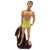 1950s Mid 20th Century Hand Painted Hawaiian Hula Girl & Male Surfer Ceramic Statue Set For Sale - Image 5 of 9