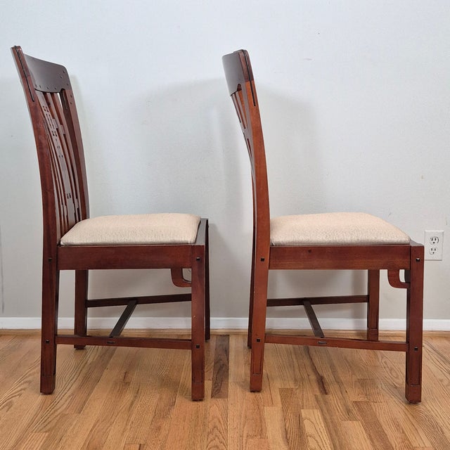Late 20th Century Blacker House Mahogany Side Chairs in the Style of Greene and Greene Arts & Crafts, a Pair For Sale - Image 10 of 18