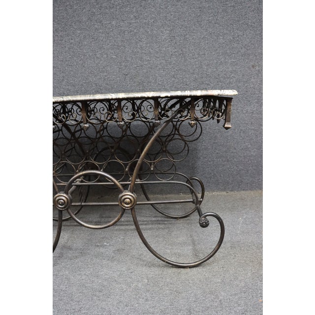 French French Style Wrought Iron Pastry Table With Quartzite Top For Sale - Image 3 of 11