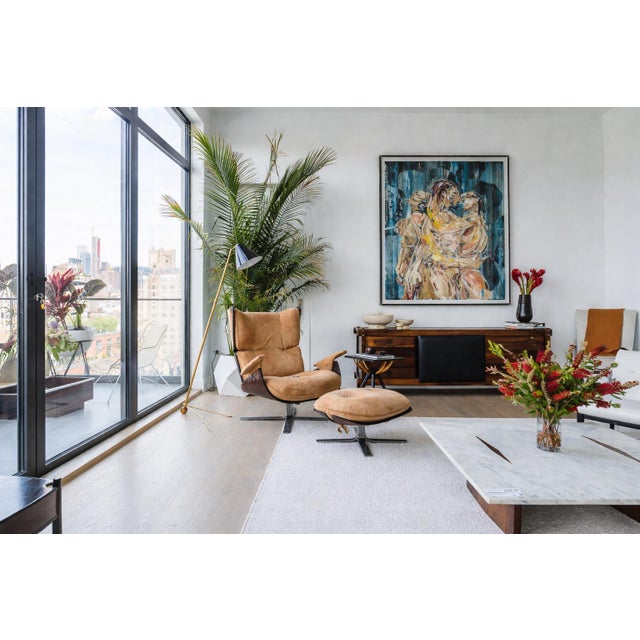 “Paulistana” Lounge Chair and Ottoman by Jorge Zalszupin for L’Atelier, Jacaranda & Suede, Brazil, 1959 - Lot 445-582 For Sale - Image 12 of 13