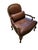 1990s French Louis XV Revival Leather Fauteuil Lounge Chair With Pierced Fretwork Back For Sale - Image 5 of 14