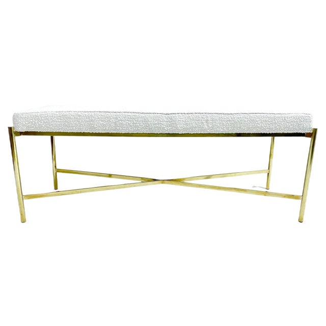 Mid-Century Modern Italian Brass Bench, 1970s For Sale