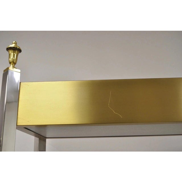 Vintage Mid Century Modern Lighted Chrome & Brass Etagere Display Shelf Curio For Sale In Philadelphia - Image 6 of 12