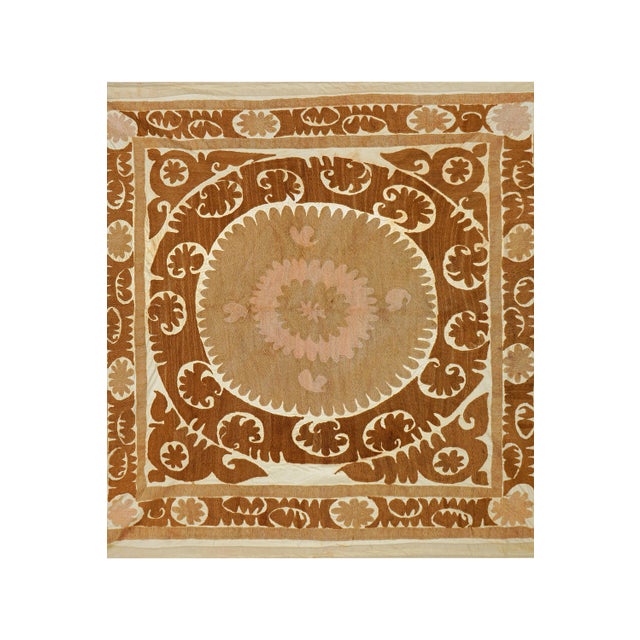 Suzani Wall Decor - Tribal Tapestry 4'2'' X 4'4'' For Sale - Image 4 of 10