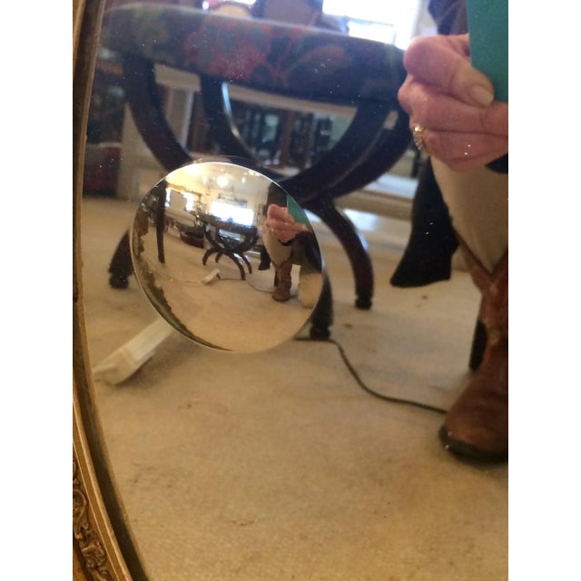 Wood French Framed Oval Mirror For Sale - Image 7 of 13