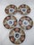 Japanese Imari heavy porcelain shallow bowl or plate set of 5. Features a radial design with panels alternating between...