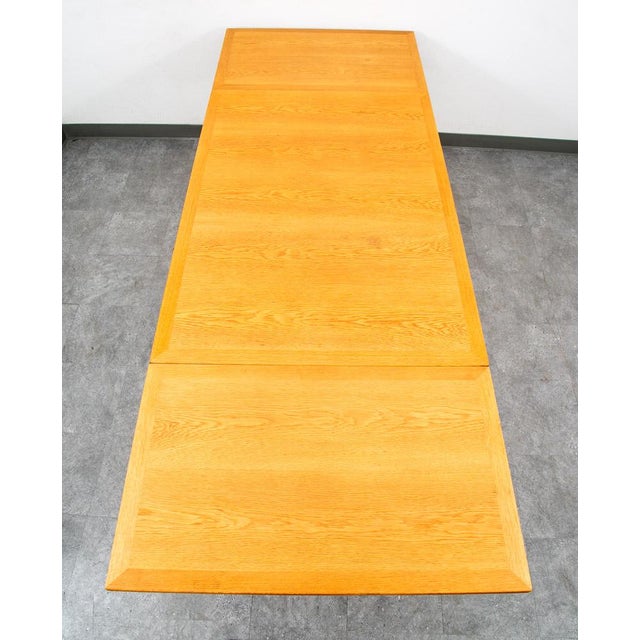 Kurt Ostervig for Slagelse white oak dining table with 2 drop leafs. Extends to 94.5 inches in length. Signed beneath....