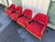 Wood Henredon Schoonbeck Oak Gaming Chairs in Vintage Red Waxed Canvas Upholstery- Set of 4 For Sale - Image 7 of 12