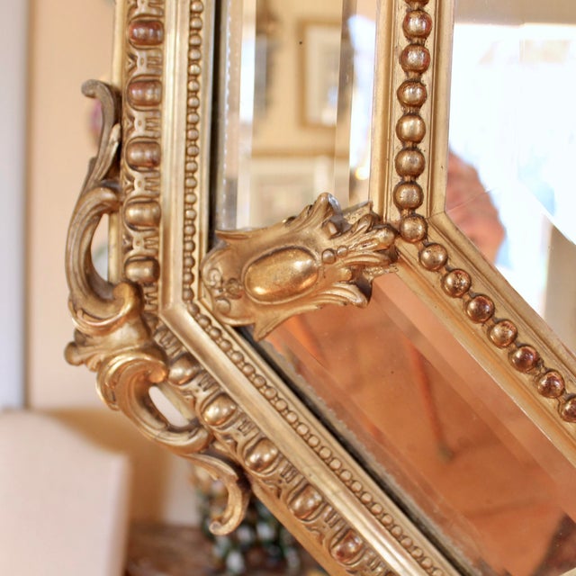French Gilt Wood Belle Époque Cushion Mirror For Sale - Image 9 of 12