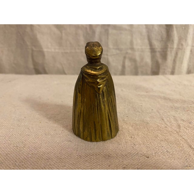 Italian Vintage Petite Brass Priest Shaped Bell For Sale - Image 3 of 6