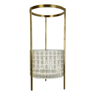 Mid-Century Hollywood Regency Brass Umbrella Stand in the style of Mathieu Matégot, France, 1950s For Sale