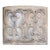 Collection of four antique ornamental cast stone architectural facade relief panels featuring raised, scrolled relief...