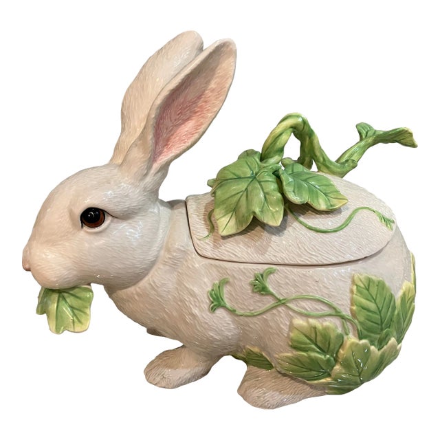 1990s Fitz and Floyd Rabbit Soup Tureen With Ladle For Sale