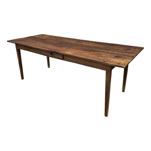 French Plank Kitchen Refectoy Farmhouse Dining Table, 1850 For Sale