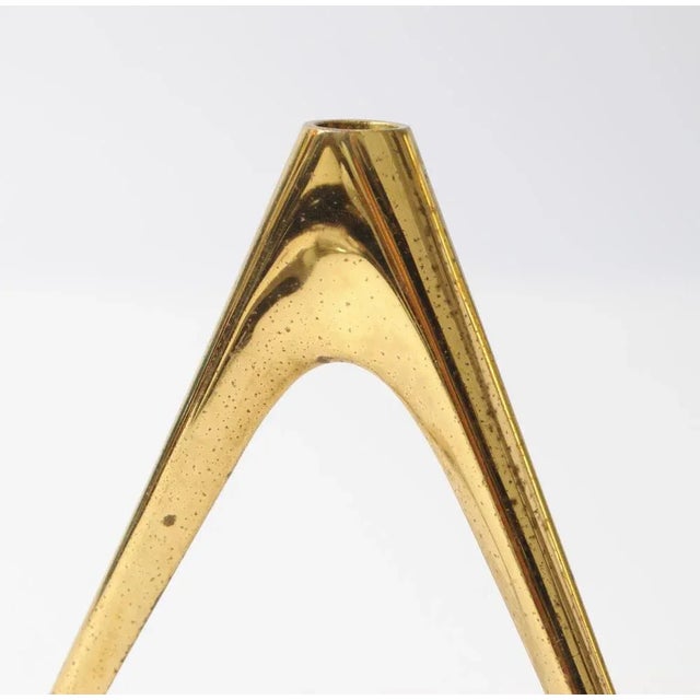 Metal Mid-Century German Brass Candleholder, 1960s For Sale - Image 7 of 11