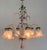 Vintage Italian White and Gold Patinated Metal and Glass Chandelier, 1970s For Sale - Image 4 of 15