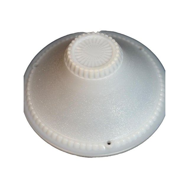 Silver 1940s Bead Chain Hanging Bowl Lights for a Bedroom or Hallway With Silver Oxide Milk Glass Shade on Metal Fixture New Paint For Sale - Image 8 of 8