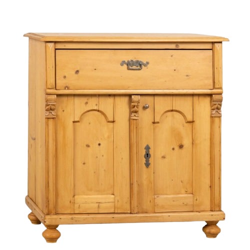 19th Century Danish Pine Sideboard With Arched Panel Doors For Sale